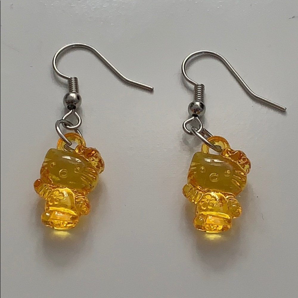 orange hello kitty earrings